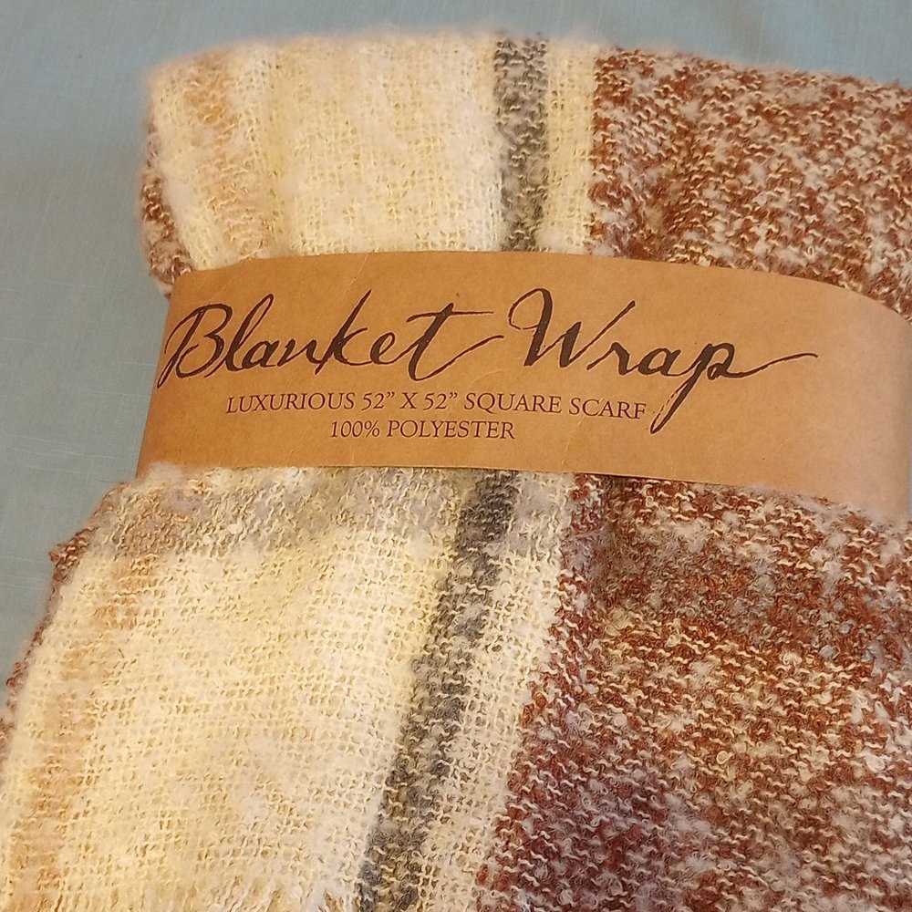 Quagga Square Scarf Brown and Cream Plaid